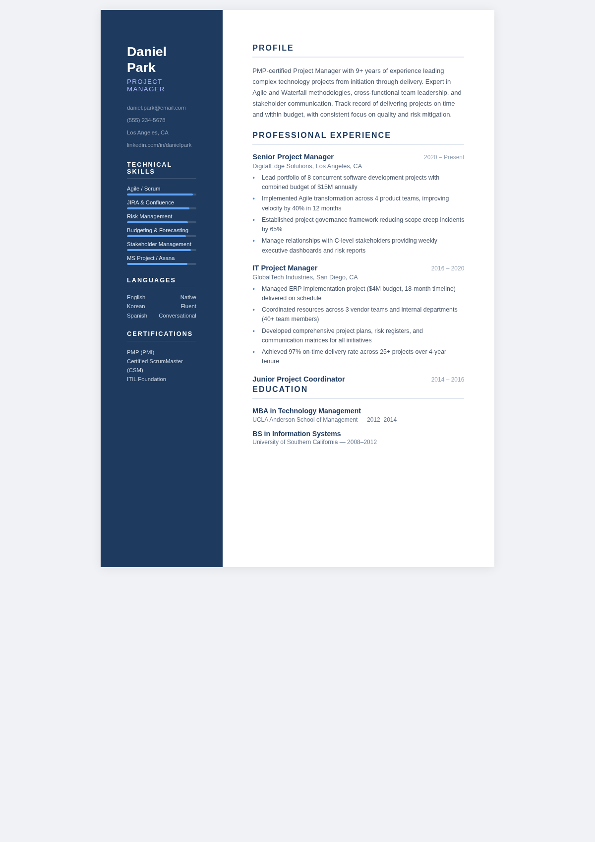 Two column clean simple resume
